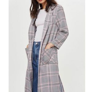 Topshop Check Duster Coat